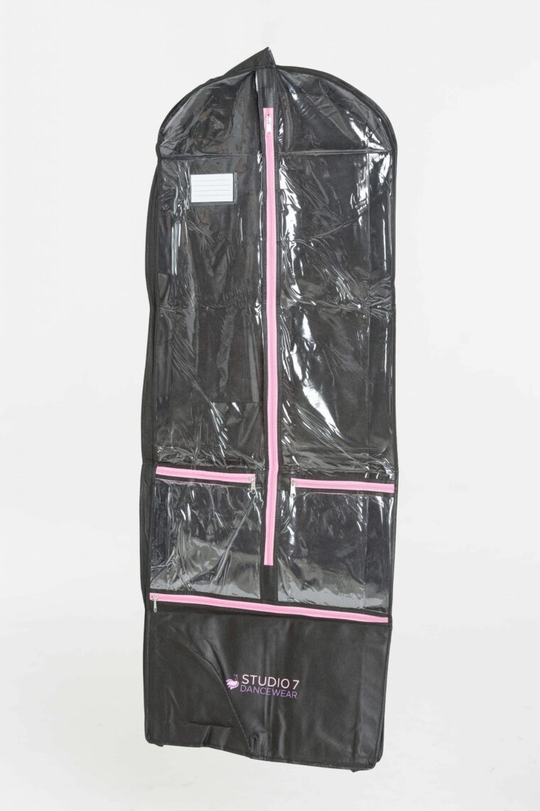 Studio 7 Long Garment Bag - Black/Pale Pink