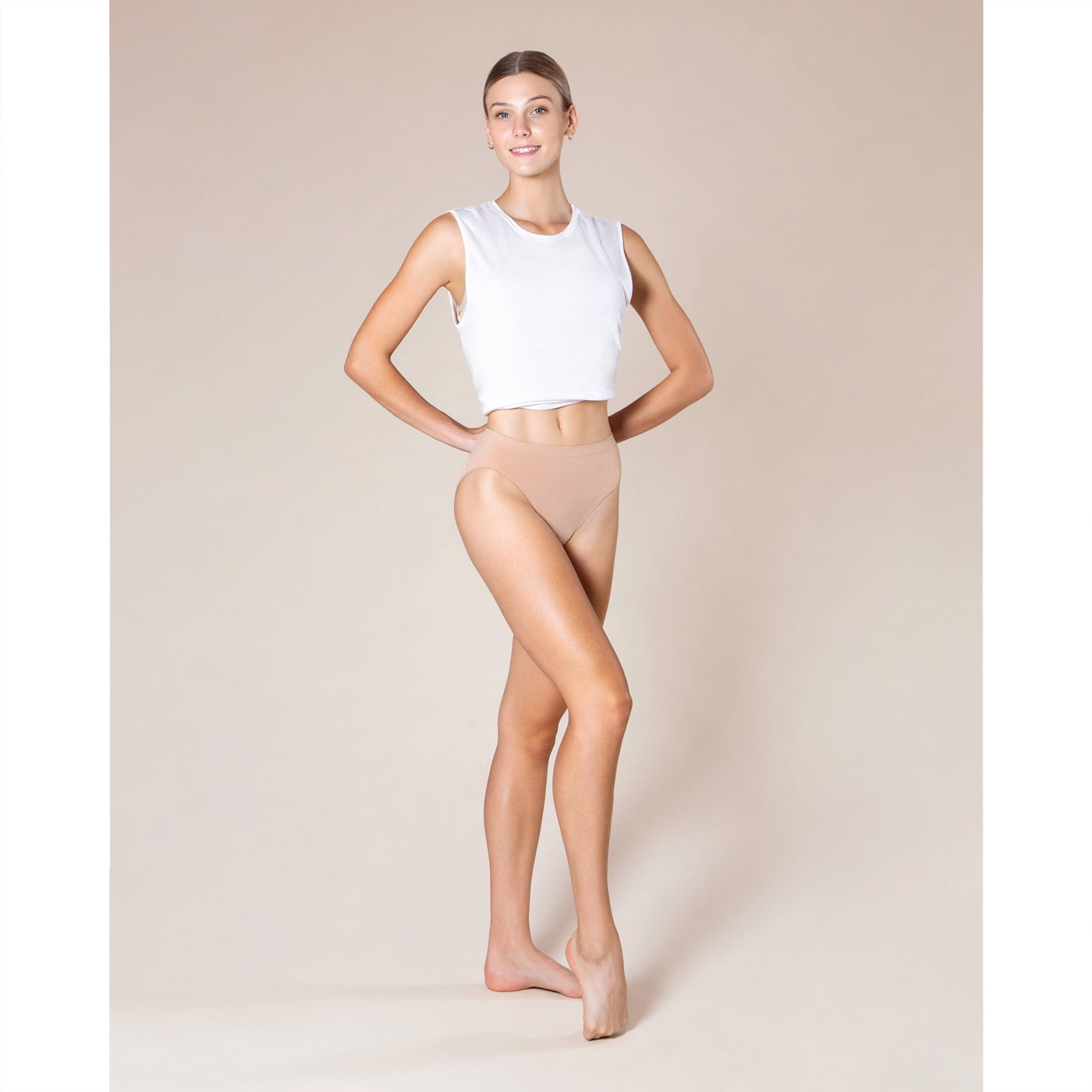 Energetiks Seamless High Cut Brief - Beige