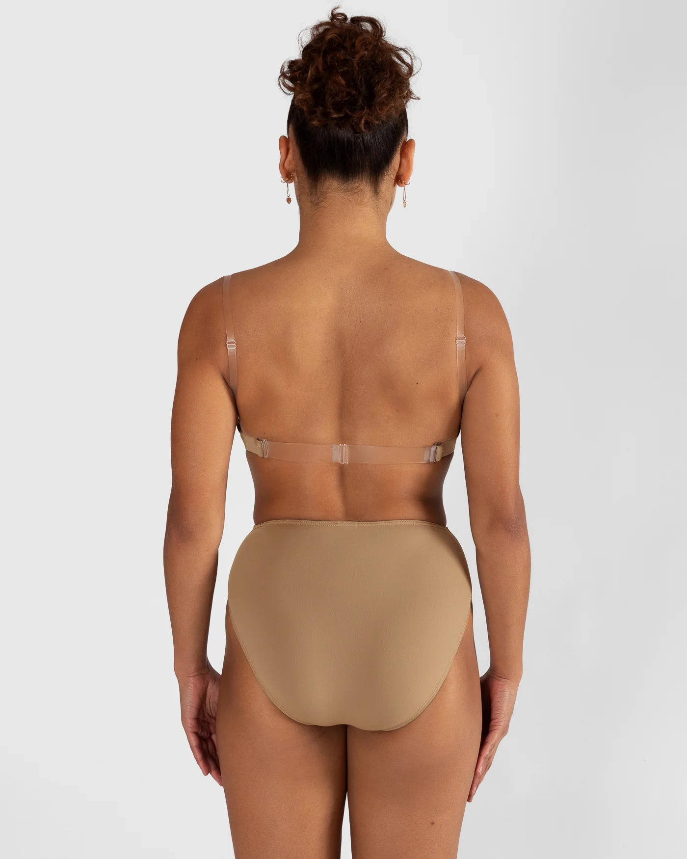 Energetiks Clear Back Bra with Cups - Tan