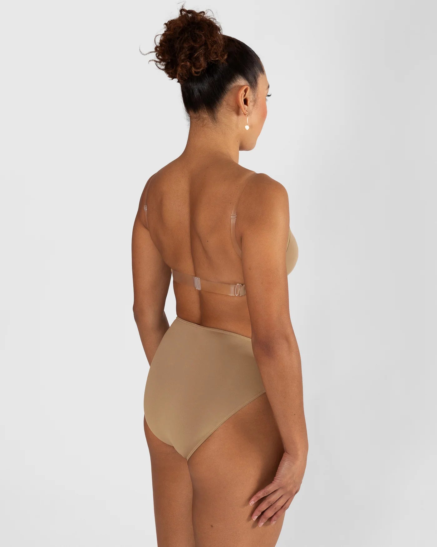Energetiks Clear Back Bra with Cups - Tan