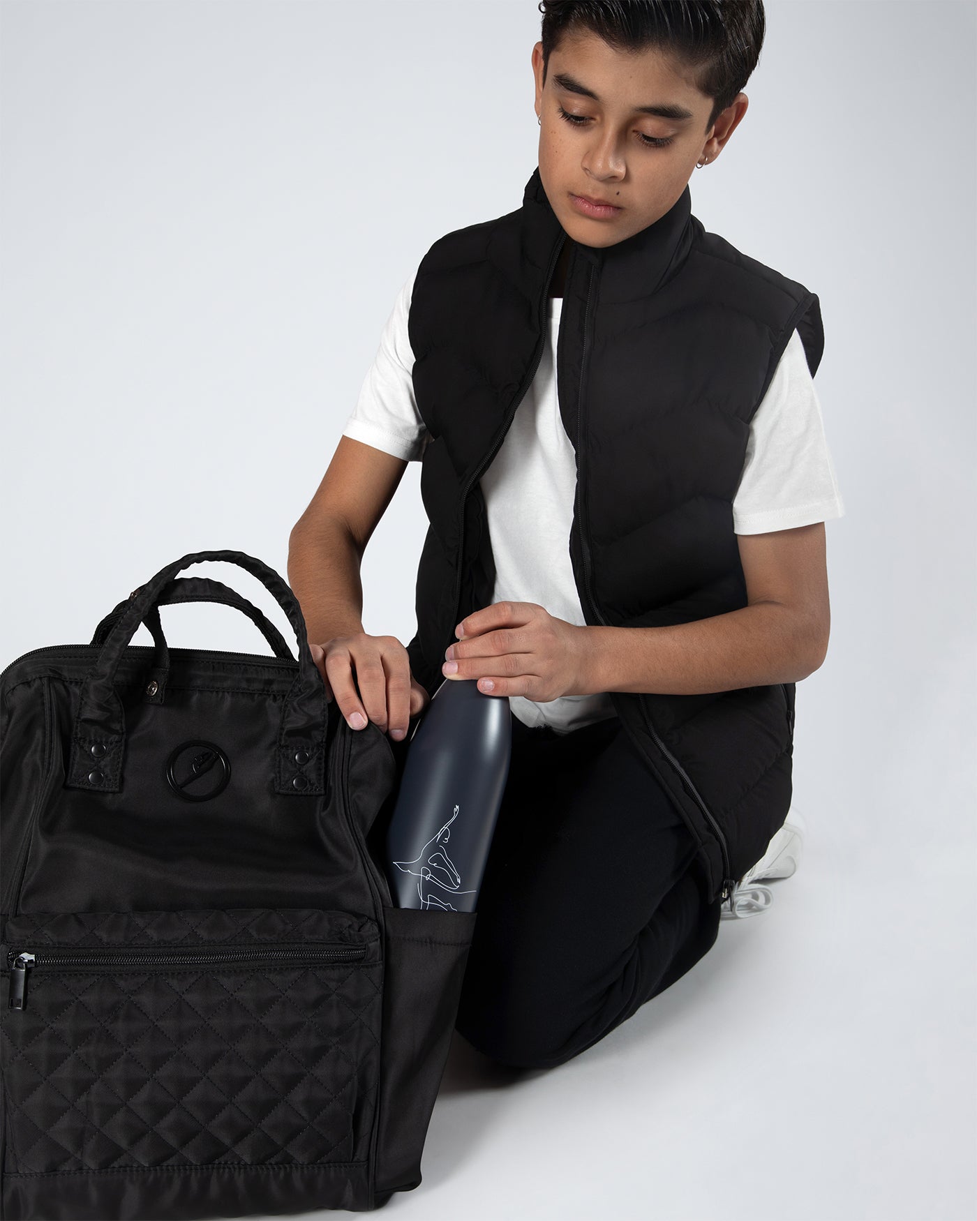 Nova Quilted Backpack - Black