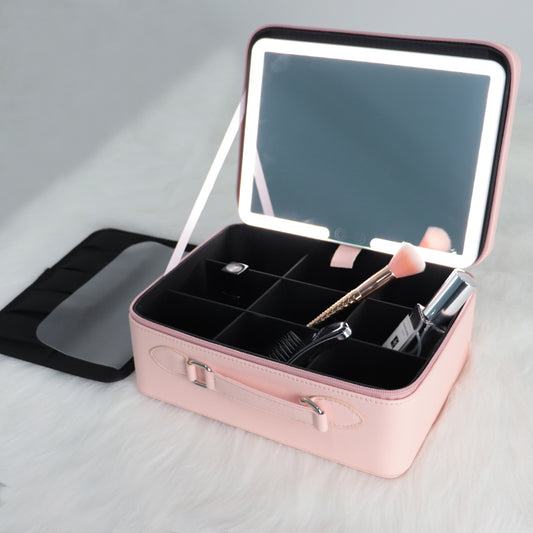 Mad Ally Beauty Box with LED Mirror - Pink