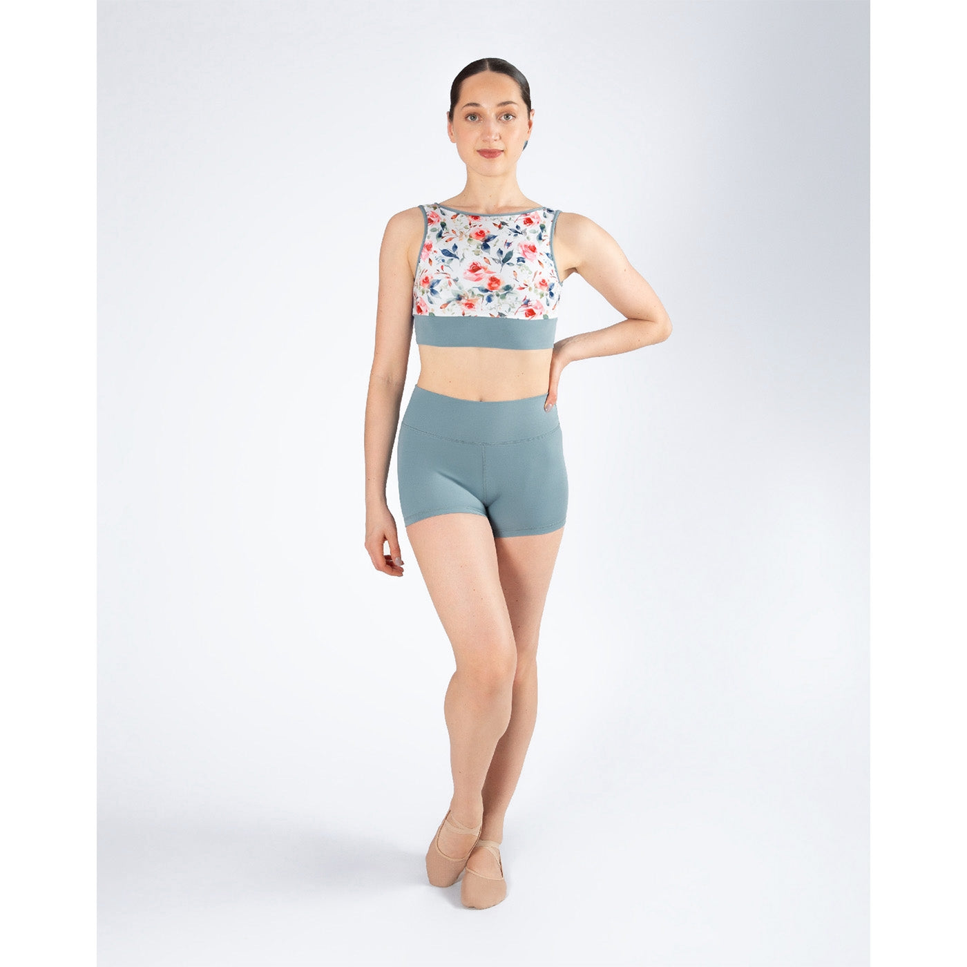 Energetiks Natalie 4-Way Crop Top - Stone Blue