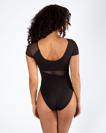 Energetiks Delta Cap Sleeve Leotard - Black