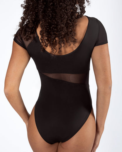 Energetiks Delta Cap Sleeve Leotard - Black