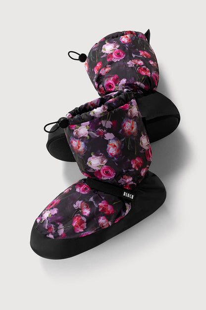 Bloch Floral Printed Warmup Booties - Flower Rose