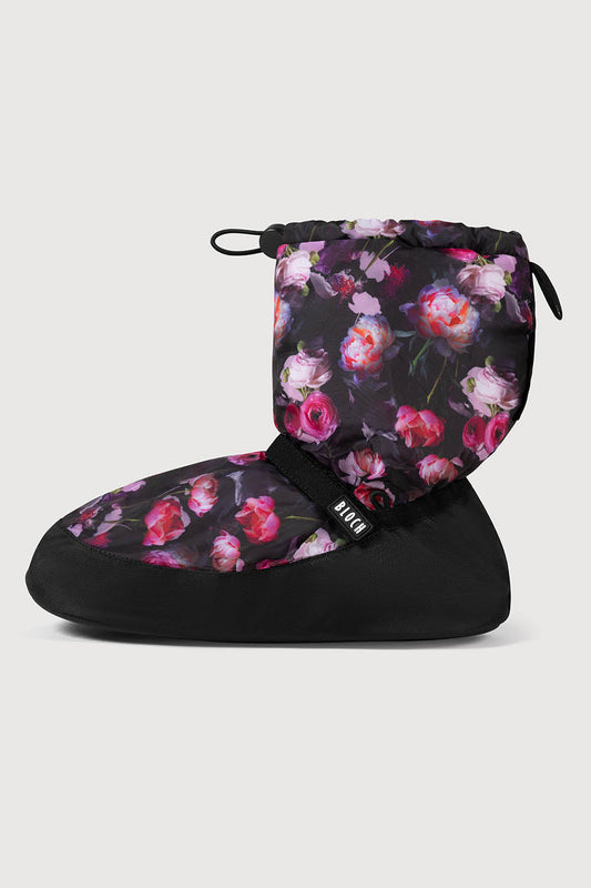 Bloch Floral Printed Warmup Booties - Flower Rose